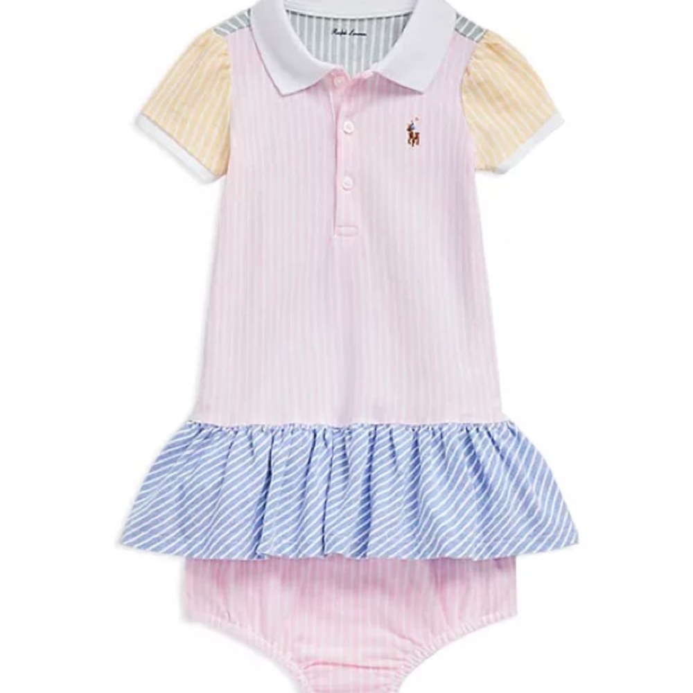 Ralph Lauren Pink and Blue Striped Kids Dress